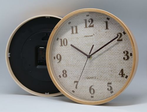 吉邦钟表包邮 10寸木框静音挂钟 客厅创意简约木质石英钟实木时钟
